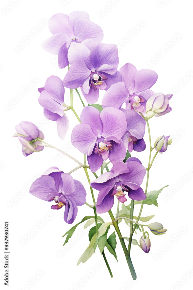 Obraz premium Purple orchids on transparent background