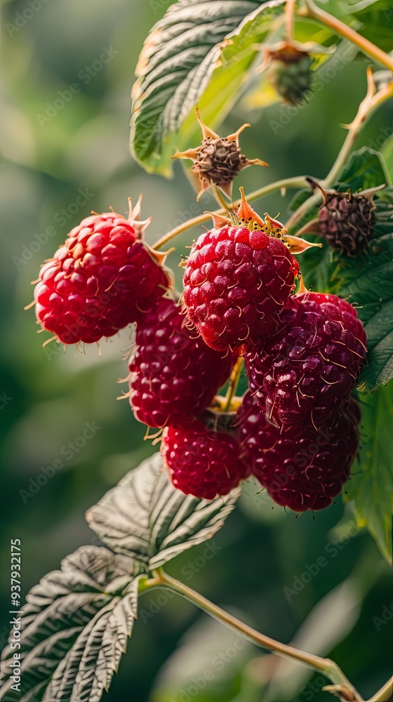 Close up pictures of ripe red raspberries Close up pictures of ripe red raspberries