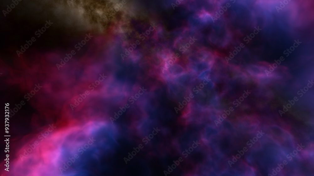Space illustration with a color glow
