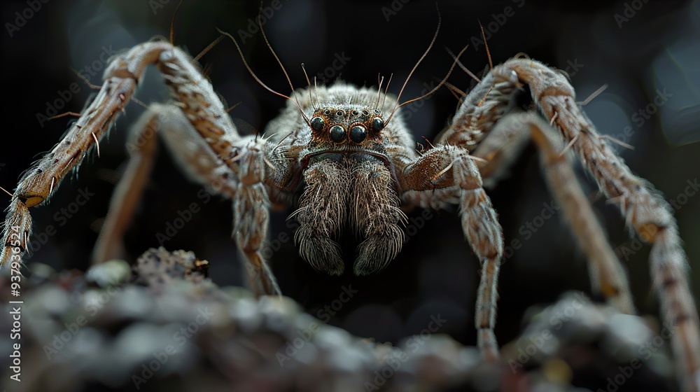 Close-Up Macro Photography of a Spider with Sharp Focus Close-Up Macro Photography of a Spider with Sharp Focus