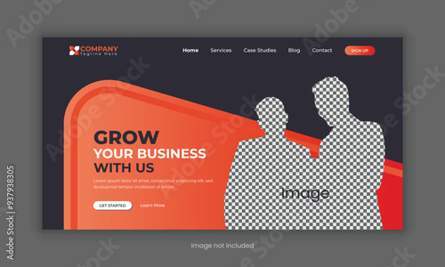 Digital marketing business landing page UI design or Digital marketing agency website homepage, Hero section design, hero banner, website banner design, web design