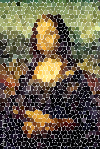 Tableau sur toile Mona Lisa - La Joconde - Leonardo da Vinci - style mosaïque - peinture - style v