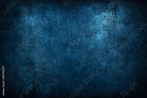 Blue grunge background with textured surface and empty space for text. Vintage and aged design for a rough, dark look.