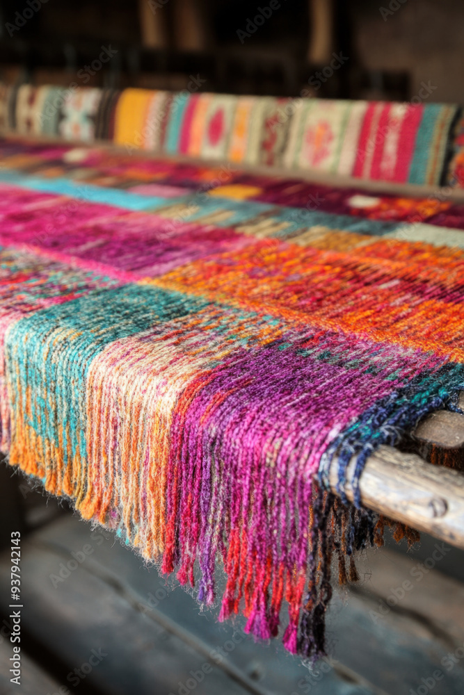 Loom Weaving, Discover the vibrant and intricate process of loom weaving, where colorful threads are skillfully woven into beautiful textiles Loom Weaving, Discover the vibrant and intricate process of loom weaving, where colorful threads are skillfully woven into beautiful textiles