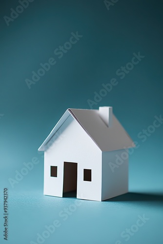 A Simple paper house, In Solid colors and background