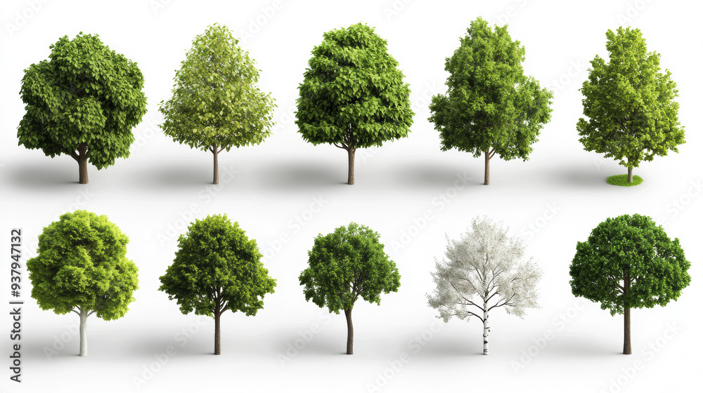 Lush green trees in various shapes and sizes, showcasing natures beauty and diversity. vibrant foliage evokes sense of tranquility and freshness. Lush green trees in various shapes and sizes, showcasing natures beauty and diversity. vibrant foliage evokes sense of tranquility and freshness.
