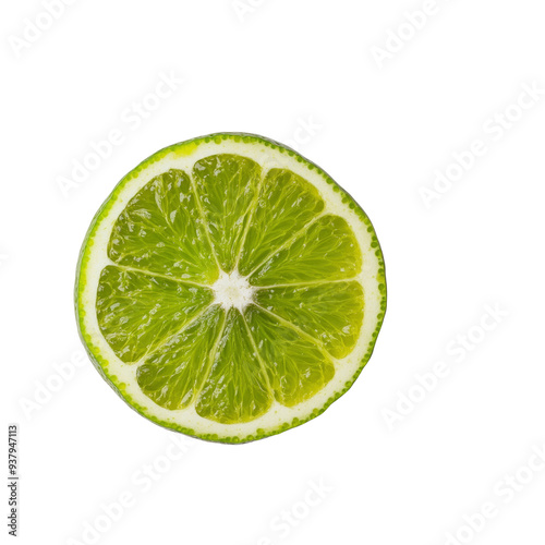 Closeup of a Freshly Cut Lime Slice