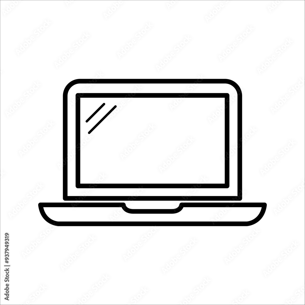 Laptop computer with white and blank screen on transparent background. Laptop computer with white and blank screen on transparent background.