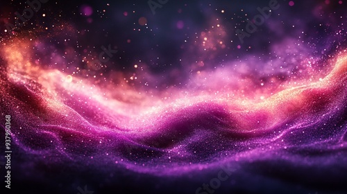 Purple and Pink Abstract Background with Grainy Gradient and Dark Noise Texture for Poster Header - Generative AI