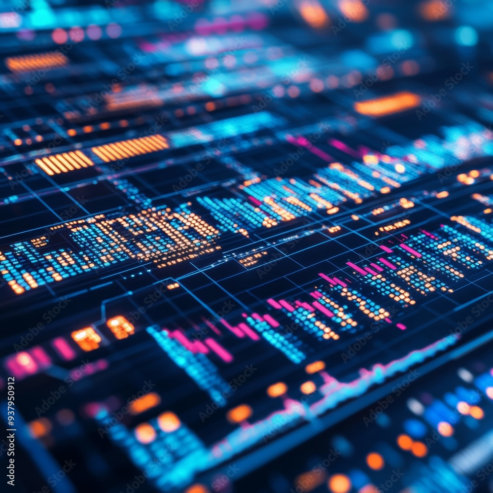 42. Close-up of a digital interface showing economic policy adjustments and their impact on financial markets
