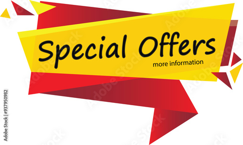 Special offers banner. vector format. Discount Modern vector banner shape. abstract yellow background. Modern concept design. Banner with offer badge.