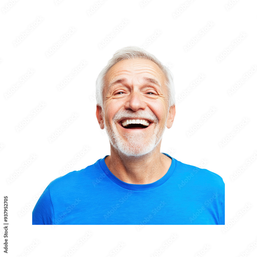 Happy Senior Man Laughing with White Teeth