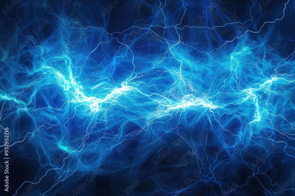 Fototapeta premium A dark blue and black background with lightning flashes