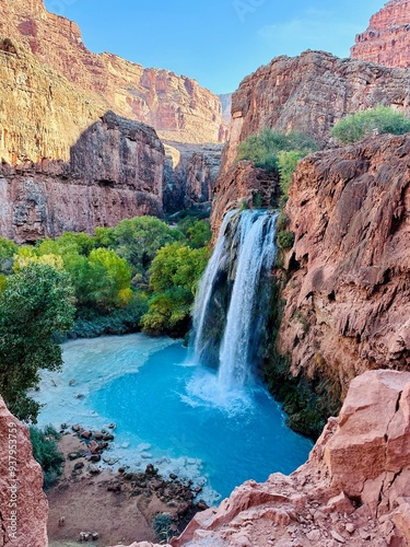 Havasu Falls the first waterfall in Havasupai Indian Reservation photo