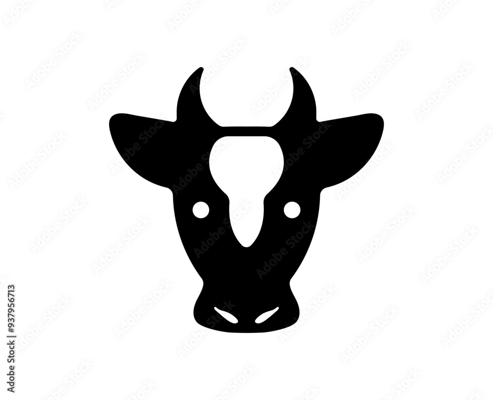 Fototapeta premium Cow head icon.
