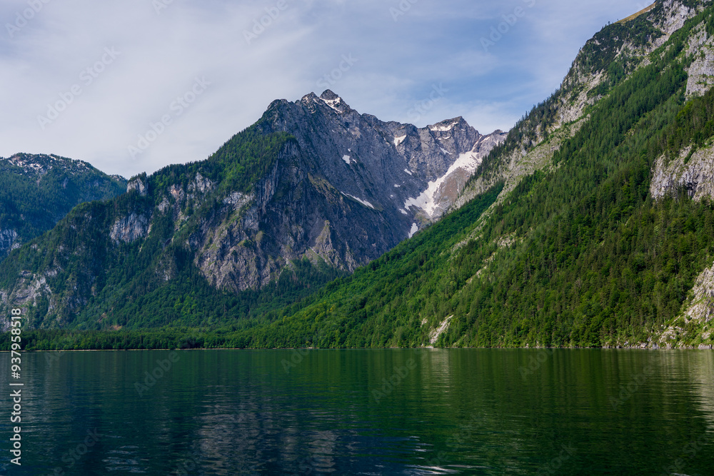 View of Lake Königssee in Bavaria, Germany. View of Lake Königssee in Bavaria, Germany.