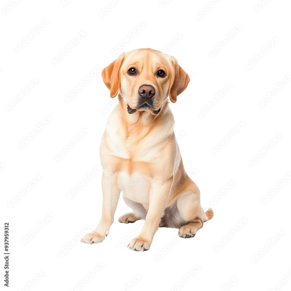 Adorable Golden Retriever Dog Sitting and Looking at the Camera Adorable Golden Retriever Dog Sitting and Looking at the Camera