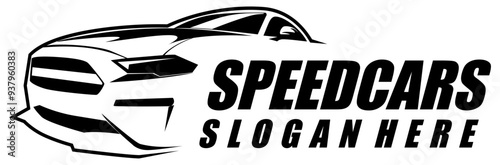 car logo black and white illustration design vector art