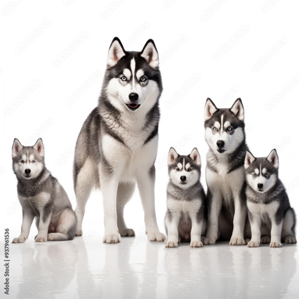 Siberian Husky isolated on white background. Cute dogs Siberian Husky isolated on white background. Cute dogs