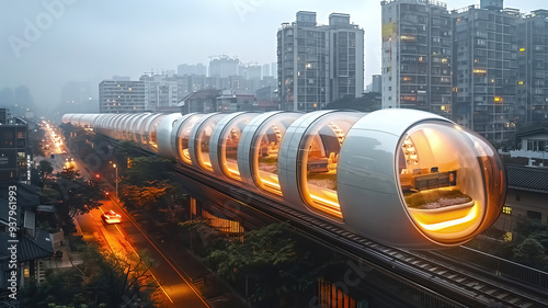 High speed modern train in ...