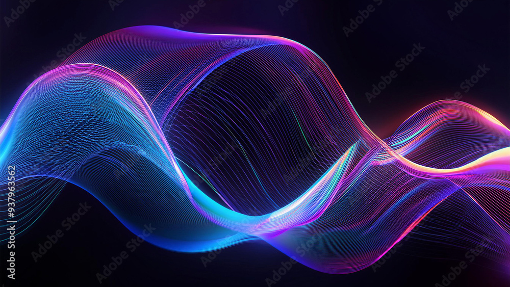 Abstração geométrica de uma onda, cores neon, estilo glitch art, estética futurista. Fundo de tela, proteção de tela, banner site, website. Apresentações, flyer. Abstração geométrica de uma onda, cores neon, estilo glitch art, estética futurista. Fundo de tela, proteção de tela, banner site, website. Apresentações, flyer.