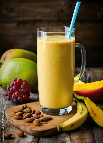 banana smoothie with fruits