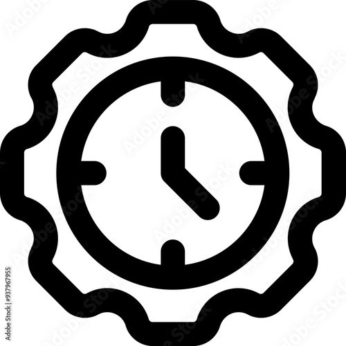 UI time management Vector Icon Illustration. Line Style