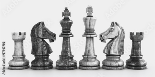 Wallpaper Mural A collection of chess pieces sitting together on a flat surface Torontodigital.ca