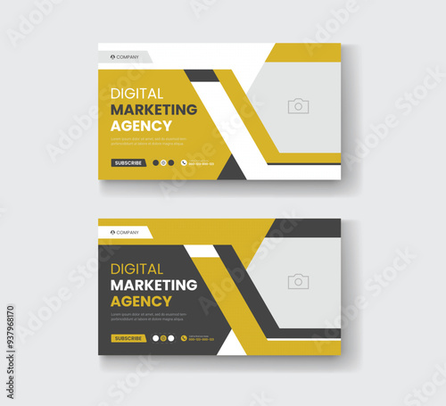 Corporate business and digital marketing youtube thumbnail or web banner template