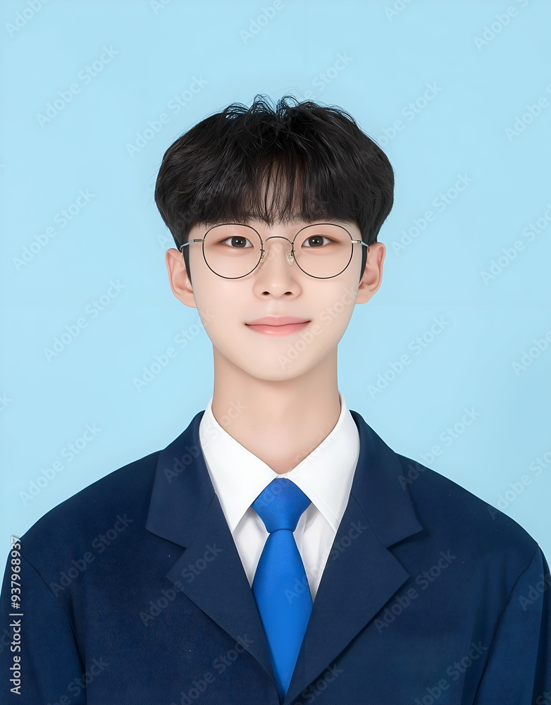 Smiling Young Man with Glasses in Formal Attire Studio Portrait Smiling Young Man with Glasses in Formal Attire Studio Portrait