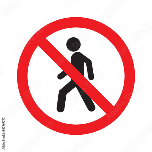 No Pedestrians road sign