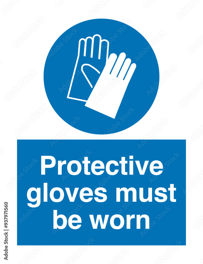 Obraz premium Protective gloves must be worn sign