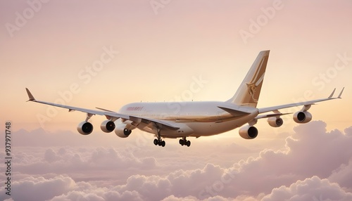 Jumbu Jet Commercial airplane on white background instant frame Flying airplane symbol photo