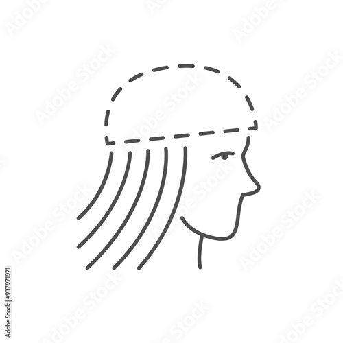 Wig scheme line outline icon