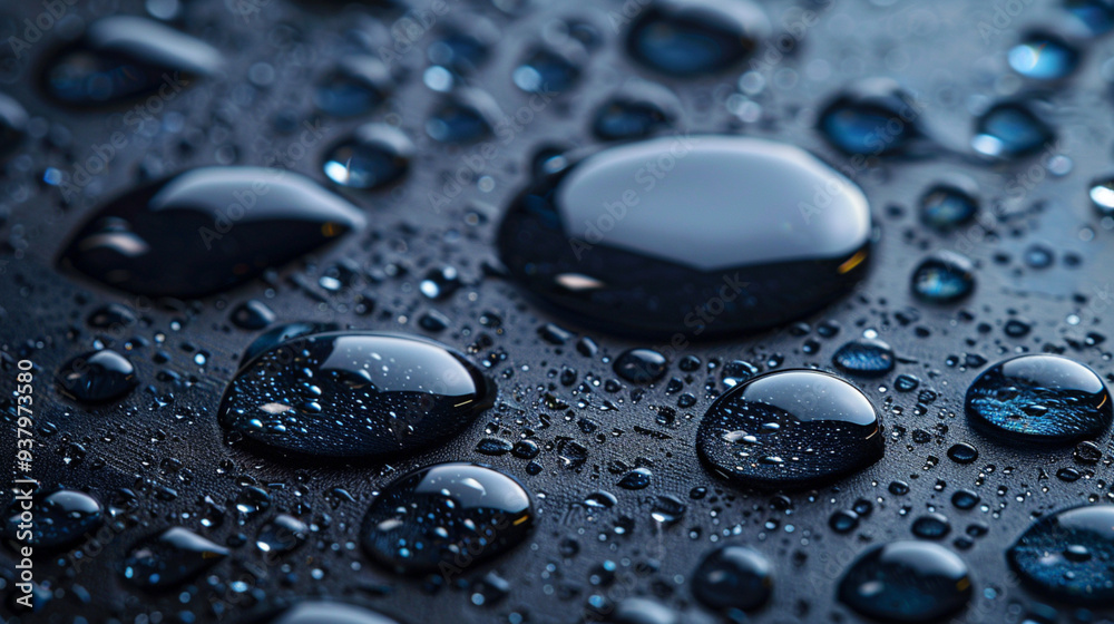Close-up of water droplets on a black keypad, abstract technology Close-up of water droplets on a black keypad, abstract technology