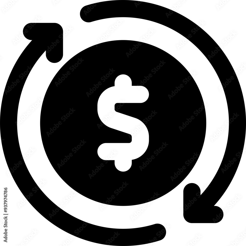 UI cash flow Vector Icon Illustration. Glyph Style UI cash flow Vector Icon Illustration. Glyph Style