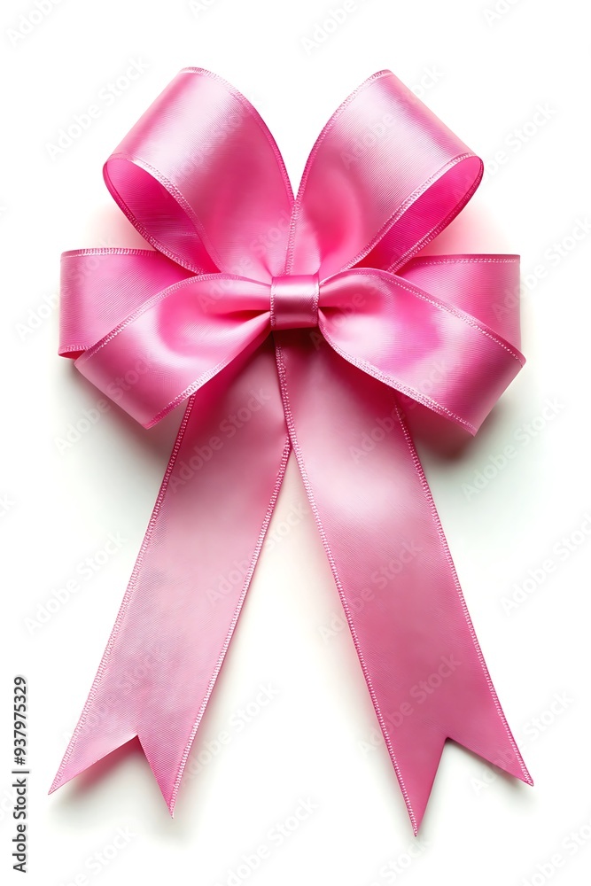 Pink Ribbon Bow Studio Shot, Clean Background with Space for Text Overlay
Pink Ribbon Bow Studio Shot, Clean Background with Space for Text Overlay
