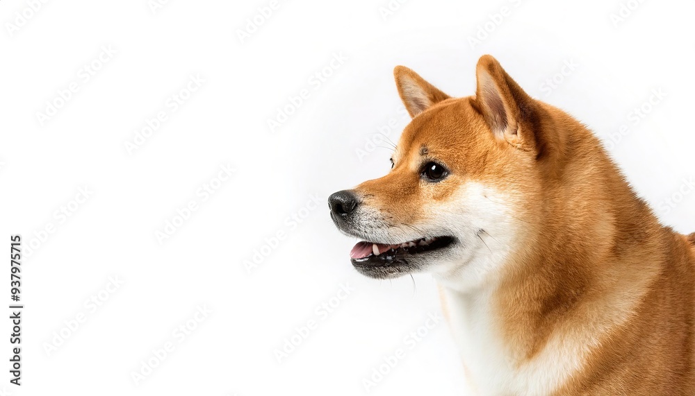 Shiba Inu dog - Canis lupus familiaris - are herding dogs, including many related land races and standardized breeds. isolated on white background. face for cryptocurrency bitcoin or dogecoin Shiba Inu dog - Canis lupus familiaris - are herding dogs, including many related land races and standardized breeds. isolated on white background. face for cryptocurrency bitcoin or dogecoin
