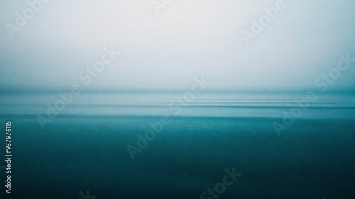 Minimalistic seascape with a gradient blue horizon