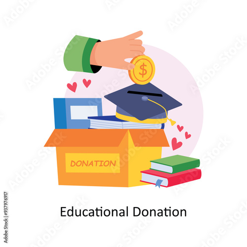 Educational Donation  concepts style illustrations stock illustration