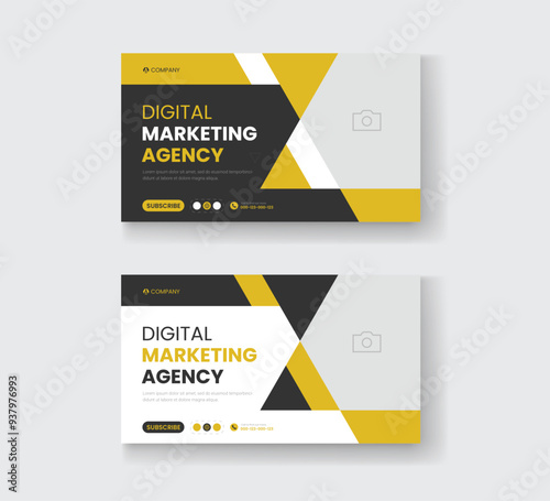 Corporate business and digital marketing youtube thumbnail or web banner template
