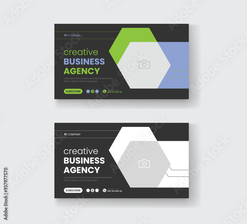 Corporate business and digital marketing youtube thumbnail or web banner template
