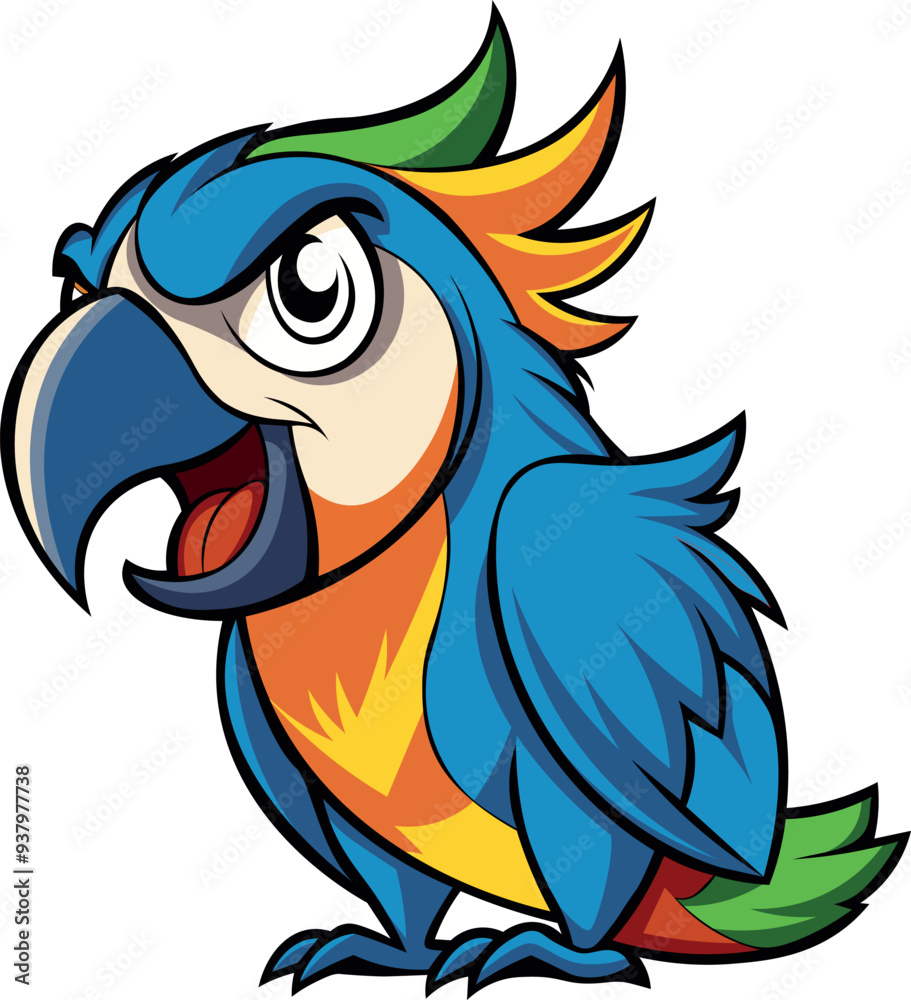 Colorful Angry parrot cartoon illustration Colorful Angry parrot cartoon illustration
