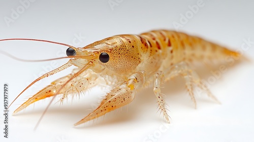 Wallpaper Mural Close-up of a small crayfish with its claws extended, set against a plain white background. Torontodigital.ca