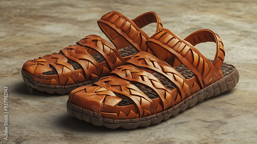 Beautiful Hispanic huaraches sandals. photo