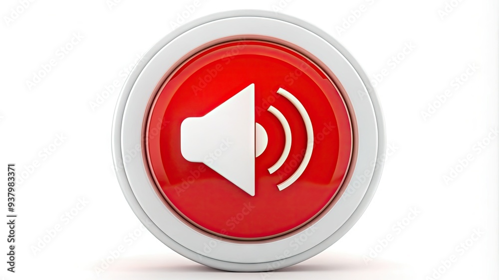 A bright red circle with a white interior and a horizontal white line through it, indicating a muted or disabled audio speaker symbol. A bright red circle with a white interior and a horizontal white line through it, indicating a muted or disabled audio speaker symbol.