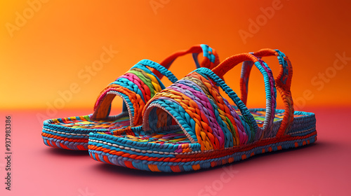 Beautiful Hispanic huaraches sandals. photo