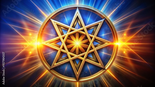 Mystical Seven-Pointed Star Symbol Of Harmony, Balance, And Spiritual Protection Against Evil Forces