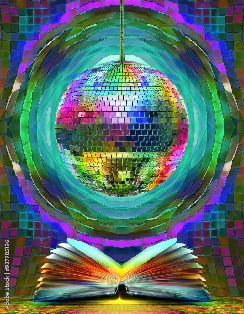 Obraz premium disco ball with disco lights,,disco ball with lights,Disco ball read backgrounds,disco, ball, party, sphere, light, disco ball, club, music disco ball 