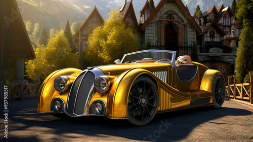 old car in the street car in the city  luxury sportscar vintage car wallpaper